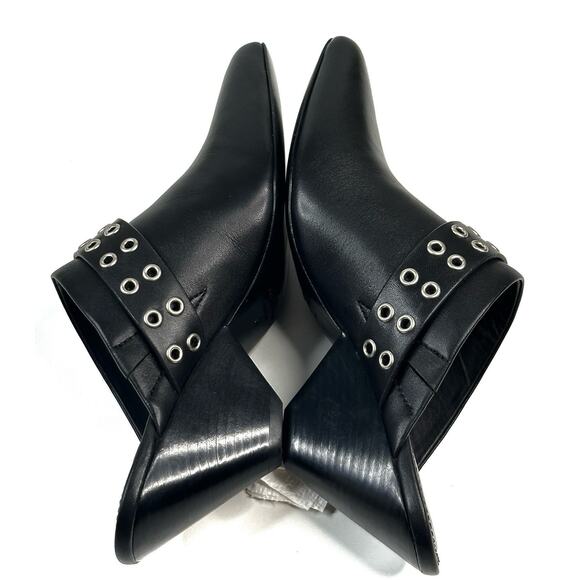 Rag & Bone Slip-On Spire Black Leather Grommet Mules Buckles Size 37 (US 7) New - Picture 6 of 9